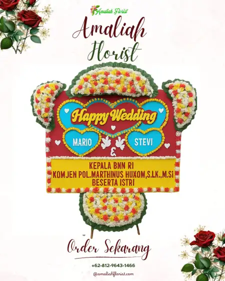 Papan Bunga Pernikahan Darek